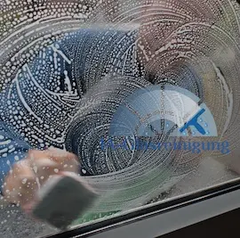 Eine Glastüre die von unserem Fensterputzer eingewaschen wird.