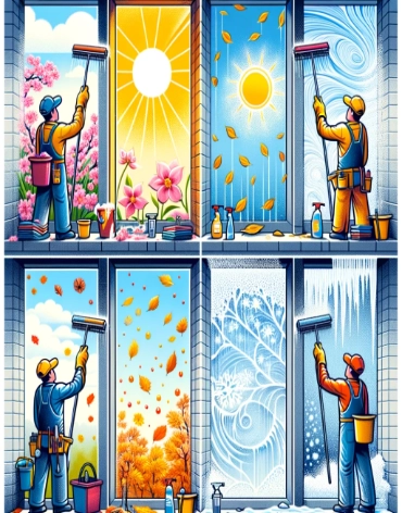 Fensterreinigung in verschiedenen Jahreszeiten: Besondere Herausforderungen und Tipps für jede Jahreszeit.